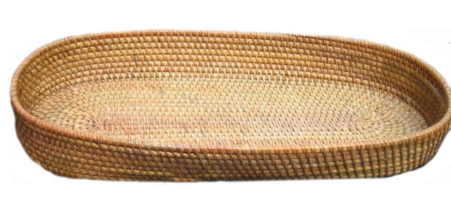 rattan basket oval long